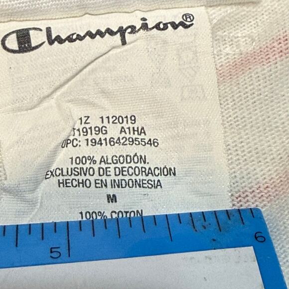 Champion Scrambled Letters Tee Men’s M White Primary Colors Crew Neck - Picture 4 of 13